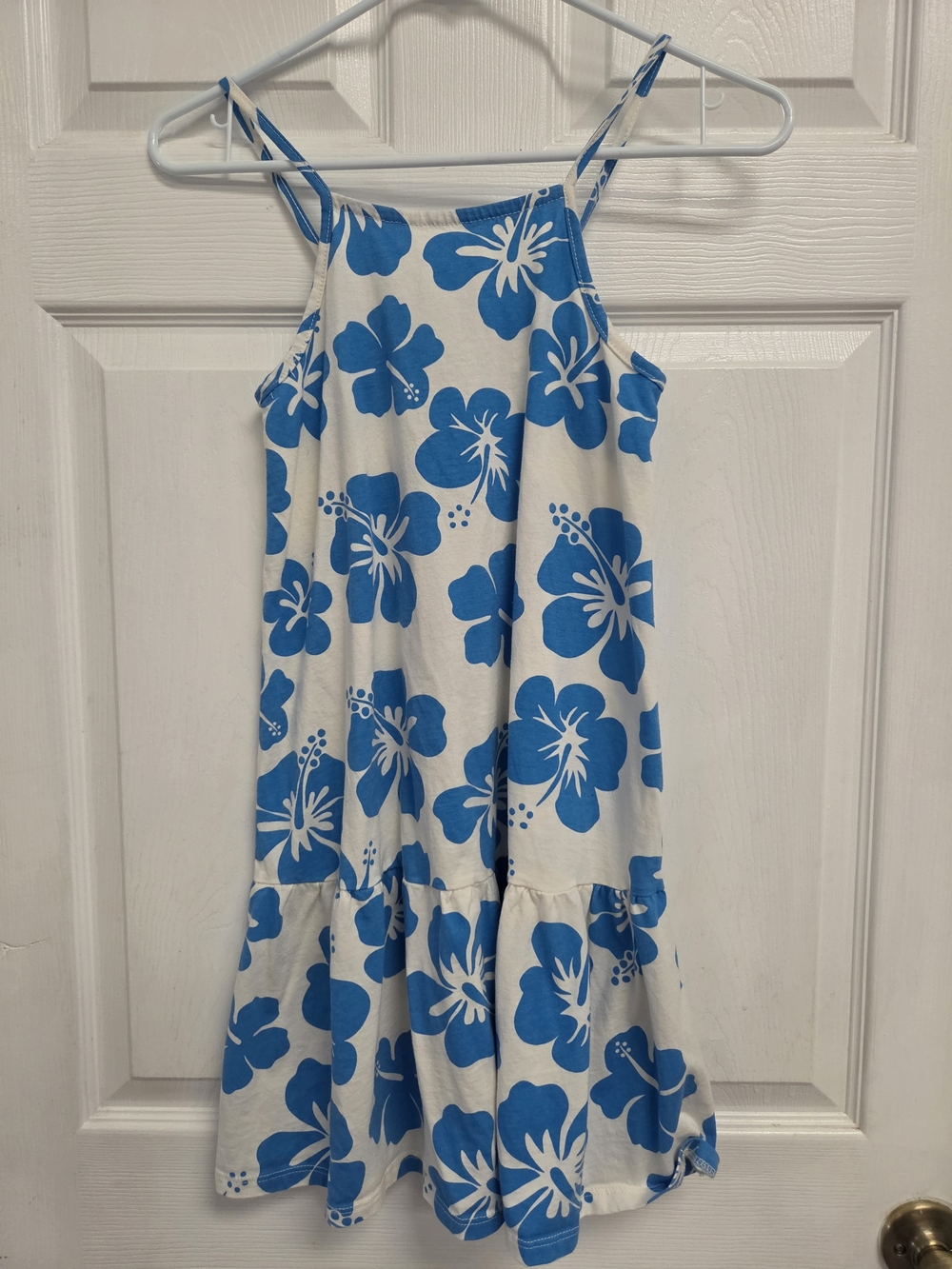 Blue & White Floral Top with Visible Tag